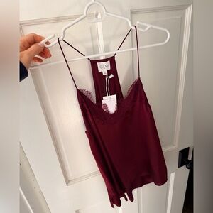 Cami NYC Burgundy Lace Trim Camisole
